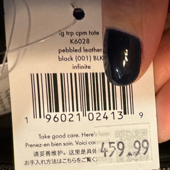 NWT Kate Spade Infinite Triple Compartment tote in black pebbled leather. - Picture 8 of 8